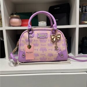 Juicy Couture Vintage Couture Bowler Pink Diamond/Violet Purple Bag + Charm NWT